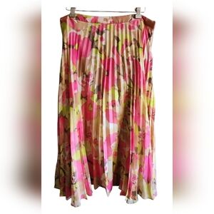 LOFT Women's Skirt A-Line Pink and Green Floral LIKE NEW Size 6